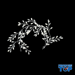 Bentita, coronita par mireasa decorata cu perle albe elemente translucide BPM05