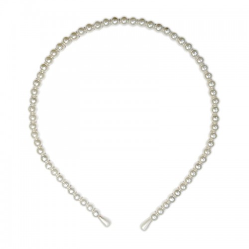 Bentita, coronita par din metal cu perle albe decorative BP03