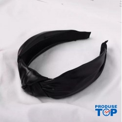 Bentita, coronita par din piele moale neagra BP04