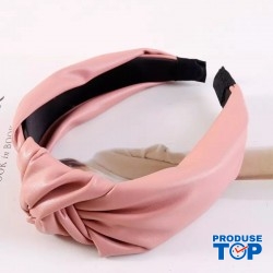 Bentita, coronita par din piele moale roz BP04 Bentita, coronita par din piele moale roz BP04