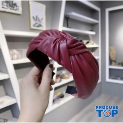 Bentita, coronita par din piele moale visinie BP04