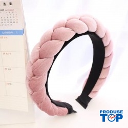 Bentita, coronita par din catifea  roz impletita BP09