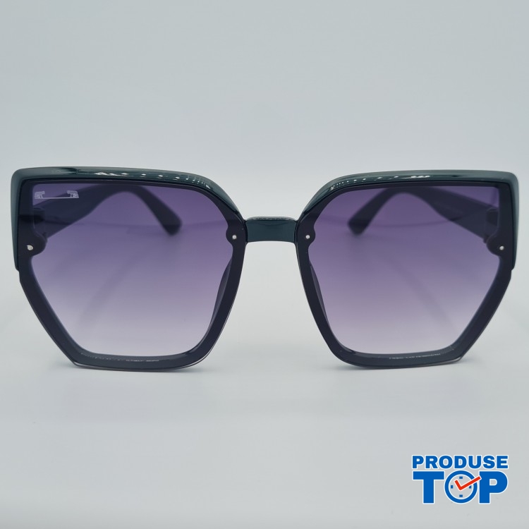 Ochelari de soare Dama Casual cu rama asimetrica albastru inchis + Toc si laveta GRATIS OSD022