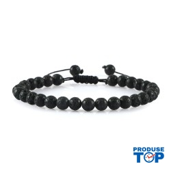 Bratara unisex cu pietre semipretioase negre BRB002