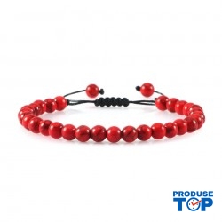 Bratara unisex cu pietre semipretioase rosii BRB002