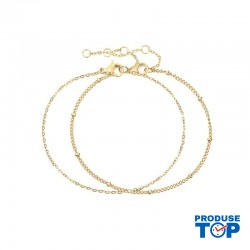 Set cu Doua Bratari Luxury Fashion Dama din material inoxidabil placat cu aur de 14K SBRD005