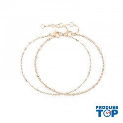 Set cu Doua Bratari Luxury Fashion Dama din material inoxidabil placat cu aur galben rosiatic de 14K SBRD005