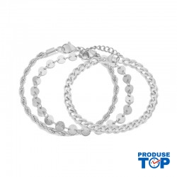 Set cu Trei Bratari Luxury Fashion Dama din material inoxidabil SBRD006 Set cu Trei Bratari Luxury Fashion Dama din material inoxidabil SBRD006