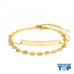 Set cu Doua Bratari Luxury Fashion Dama din material inoxidabil placat cu aur de 14K SBRD008