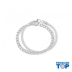 Set cu Doua Bratari Luxury Fashion Dama din otel inoxidabil SBRD009