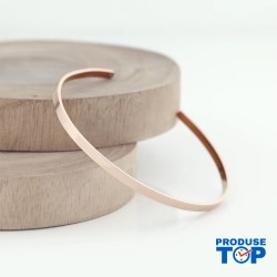  Bratara Luxury Fashion Dama din material ioxidabil placat cu aur roz de 14K BRD011