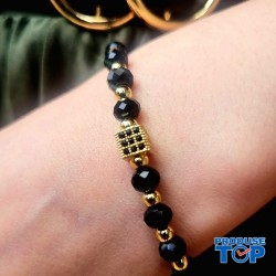Bratara Fashion Unisex margele inoxidabile si pietricele onix BRU06