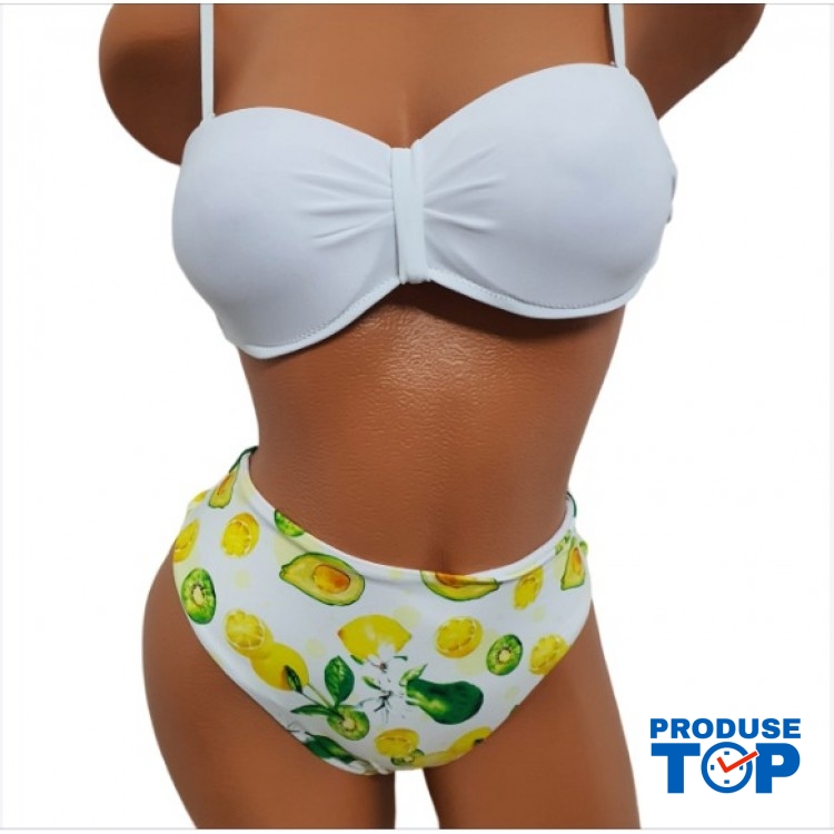 Costum de Baie din doua piese cu intaritura la sutien si slip normal CBD033