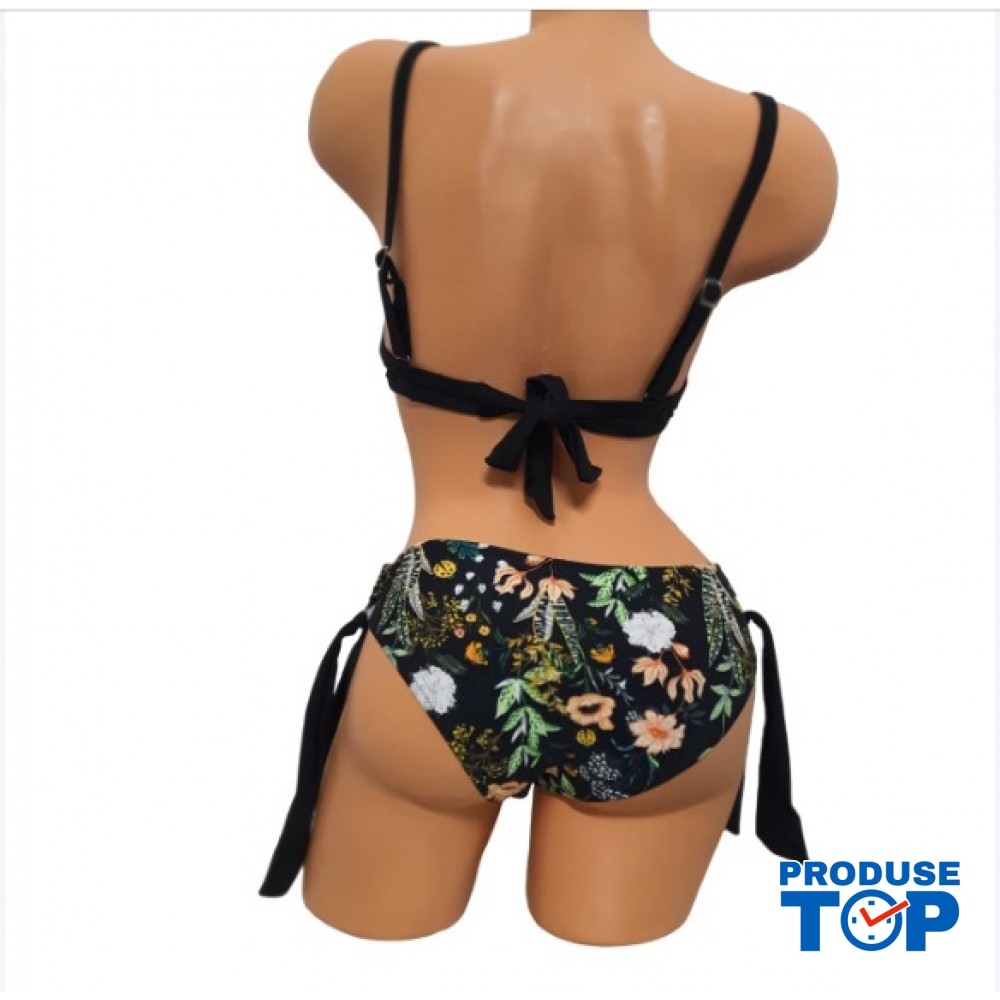 Costum de Baie  din doua piese cu sutien push up bretele detasabile slip normal  CBD036