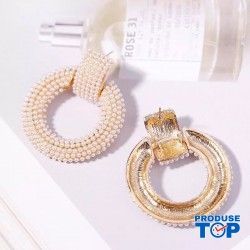 Cercei eleganti rotunzi cu perle CW08