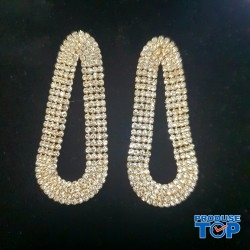 Cercei eleganti aurii cu strasuri CW60