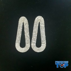 Cercei eleganti argintii cu strasuri CW60