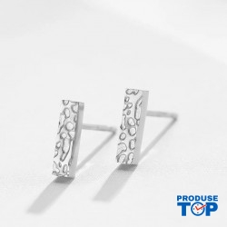 Cercei eleganti dreptunghiulari din otel inoxidabil argintiu cu forma dreptunghiulara CW71