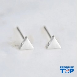 Cercei fashion din otel inoxidabil argintiu forma geometrica CW84