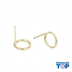 Cercei fashion din otel inoxidabil placat cu aur de 14 K cu element forma geometrica cerc CW89 Cercei fashion din otel inoxidabil placat cu aur de 14 K cu element forma geometrica cerc CW89