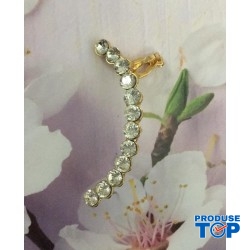 Cercei eleganti pe toata lungimea urechii cu pietre semipretioase aurii CW11