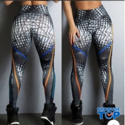 Colanti Fitness Dama negri cu model geometric Don't Stop SCDFIT037