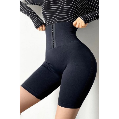 Colanti Dama Sport Scurti Modelatori cu Corset in talie  negri  CDFIT064