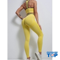 Colanti Dama Sport Galbeni Modelatori Lungi cu Talie si efect Push -Up CDFIT071
