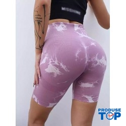 Colanti modelatori mov deschis cu talie inalta de vara deasupra genunchiului   CDFIT090  