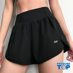 Pantaloni Dama Sport scurti negri de alergare PTRUN01