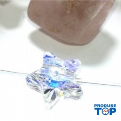 Colier Choker Dama cu Fir Elastic Transparent si Cristal Stea Reflexii Multicolore COL080