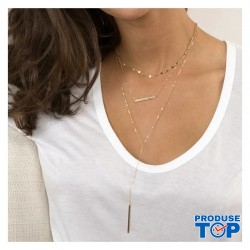 Set trei coliere aurii placate cu aur galben de 14 k cu pandantiv STCOL088