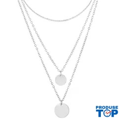 Set trei coliere argintii cu pandantiv rotund STCOL090