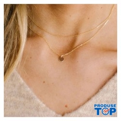 Set doua coliere aurii placate cu aur galben de 14 k cu pandantiv  STCOL094