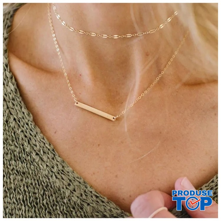 Set doua coliere aurii placate cu aur galben de 14 K STCOL097