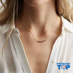 Colier auriu placat cu aur galben de 14 K cu perle maro COL101