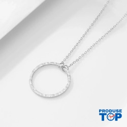 Colier dama argintiu cu pandativ cerc COL107