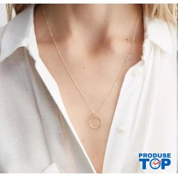 Colier dama auriu placat cu aur roz de 14 k si pandativ cerc COL109