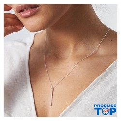 Colier argintiu cu pandantiv geometric COL112