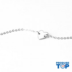 Colier dama argintiu si pandativ inima COL116