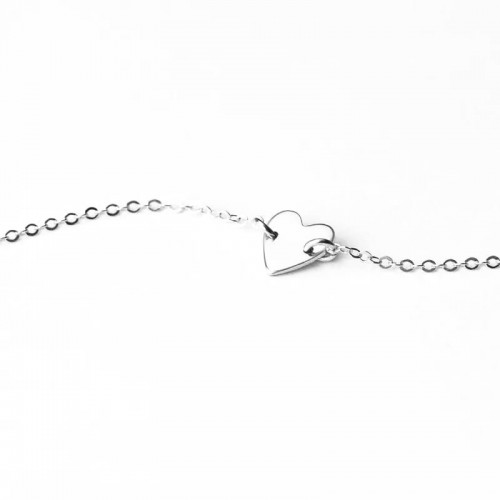 Colier dama argintiu si pandativ inima COL116