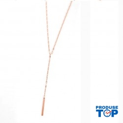 Colier roz auriu placat cu aur roz de 14 K cu pandantiv geometric COL117