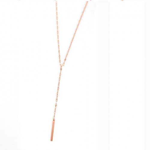 Colier roz auriu placat cu aur roz de 14 K cu pandantiv geometric COL117