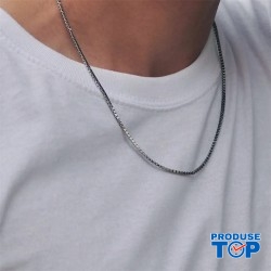 Colier argintiu din material inoxidabil COL100