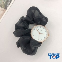 Ceas Dama Elegant cu bratara din funda neagra  CDGV026