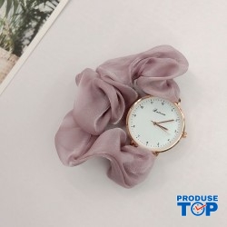 Ceas Dama Elegant cu bratara din funda mov deschis CDGV026