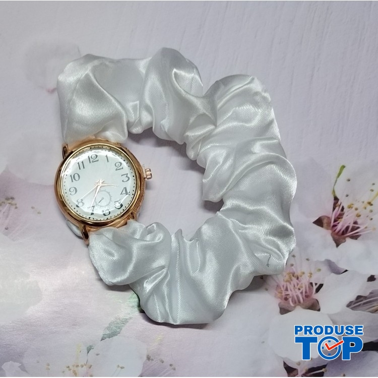 Ceas Dama Elegant cu led si funda alba cu becuri intermitente  CDGV027