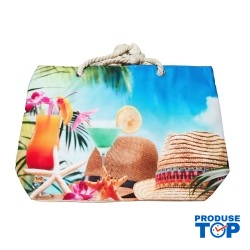 Geanta dama de plaja din material textil cu imprimeu sezon estival GDPJ008 Geanta dama de plaja din material textil cu imprimeu sezon estival GDPJ008