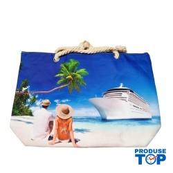 Geanta dama de plaja din material textil cu imprimeu sezon estival GDPJ009