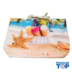 Geanta dama de plaja din material textil cu imprimeu sezon estival GDPJ015